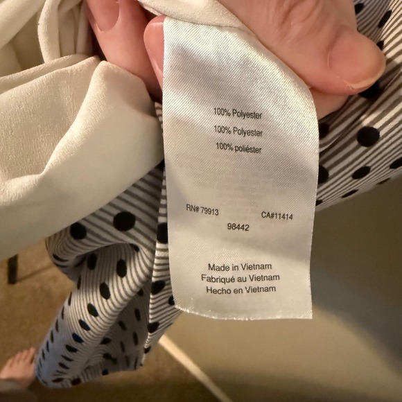 Motherhood Maternity Dress Black White Polka Dot Stripe Short Sleeve Size S - Picture 5 of 9